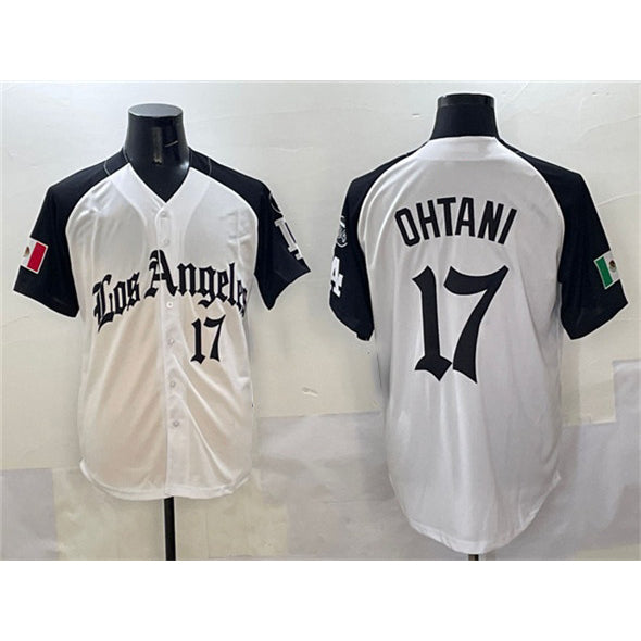 Los Angeles Dodgers #17 Shohei Ohtani White Black FEDASGOGE Mexico 2025 LA Gothic Style With Fernando Patch Vapor Premier Limited Stitched Jersey