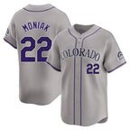 Colorado Rockies #22 Mickey Moniak Player Gray FEDASGOGE Limited Home Stitched Jerseys