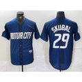 Detroit Tigers #29 Tarik Skubal 2024 Navy FEDASGOGE City Connect Cool Base Limited Stitched Jersey