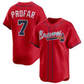 Atlanta Braves #7 Jurickson Profar Red FEDASGOGE 2025 Alternate Limited Stitched Jersey