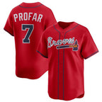 Atlanta Braves #7 Jurickson Profar Red FEDASGOGE 2025 Alternate Limited Stitched Jersey
