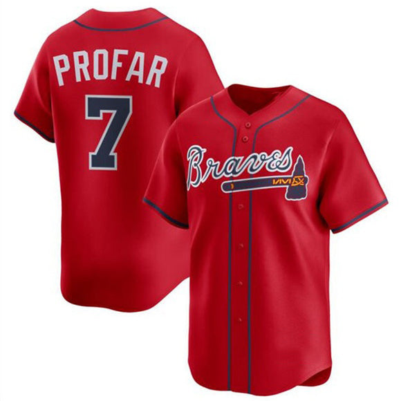 Atlanta Braves #7 Jurickson Profar Red FEDASGOGE 2025 Alternate Limited Stitched Jersey