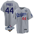 Los Angeles Dodgers #44 Andy Pages Player Gray FEDASGOGE World Series Game Home Stitched Jerseys