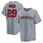 Washington Nationals #29 James Wood Gray FEDASGOGE Road Replica Jersey