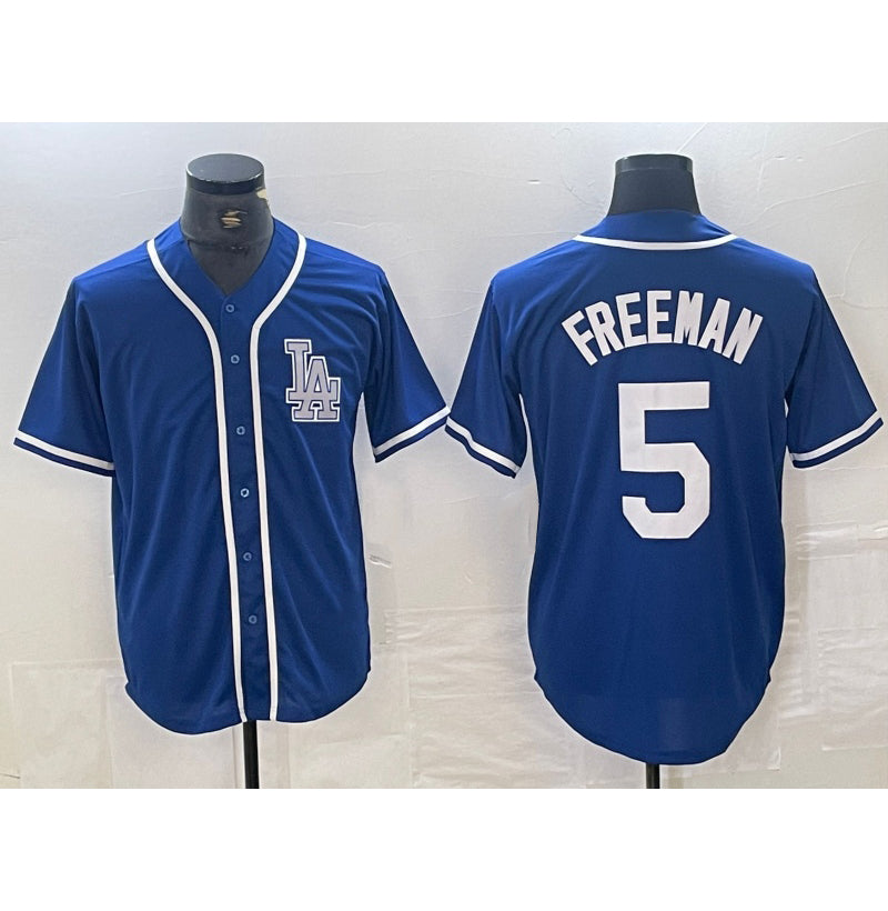 Los Angeles Dodgers #5 Freddie Freeman Blue FEDASGOGE Cool Base Stitched Jersey