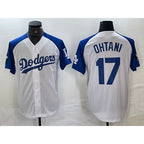 Los Angeles Dodgers #17 Shohei Ohtani White Blue FEDASGOGE Fashion Stitched Cool Base Limited Jerseys