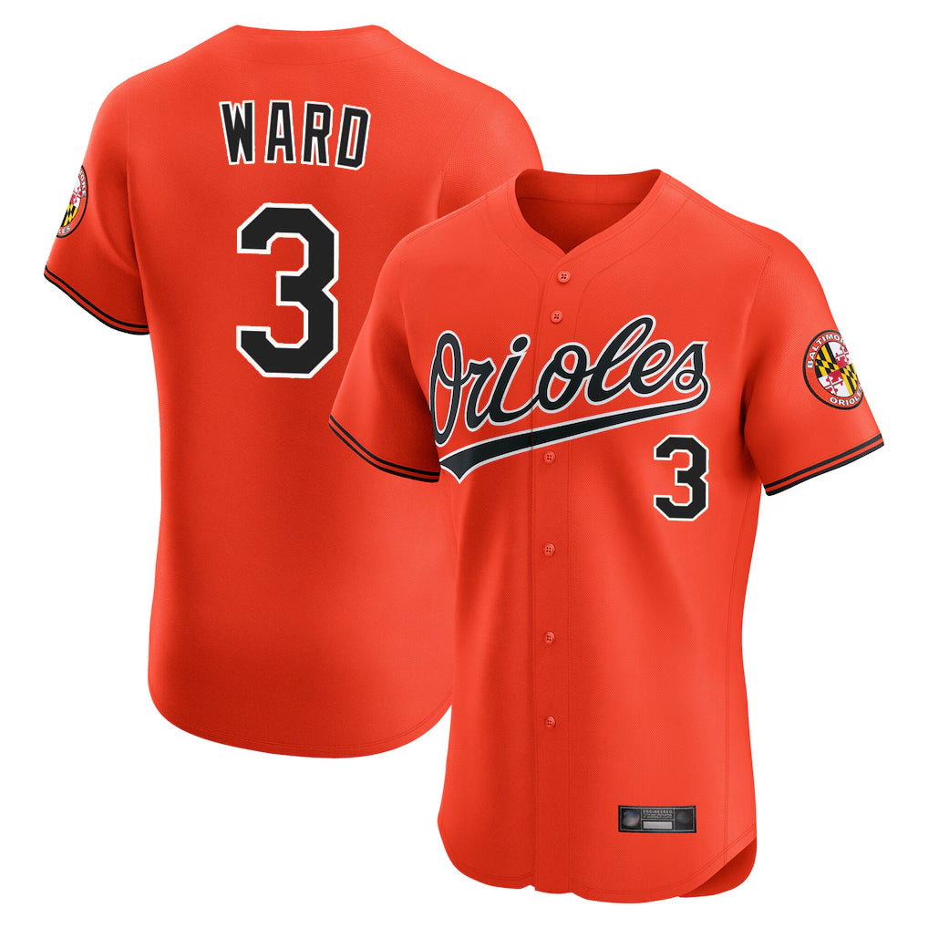 Baltimore Orioles #3 Taylor Ward Player Orange FEDASGOGE Limited Elite Home Game Stitched Jerseys