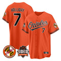 Baltimore Orioles #7 Jackson Holliday Player Orange FEDASGOGE 30th Anniversary of 2131 Home Game Stitched Jerseys