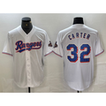 Texas Rangers #32 Evan Carter White FEDASGOGE 2023 World Series Champions Cool Base Jersey