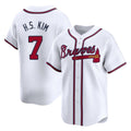 Atlanta Braves #7 Ha-Seong Kim Player White FEDASGOGE Limited Home Game Stitched Jerseys