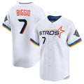 Houston Astros #7 Craig Biggio Player White FEDASGOGE City Connect Limited Home Stitched Jerseys