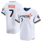 Houston Astros #7 Craig Biggio Player White FEDASGOGE City Connect Limited Home Stitched Jerseys