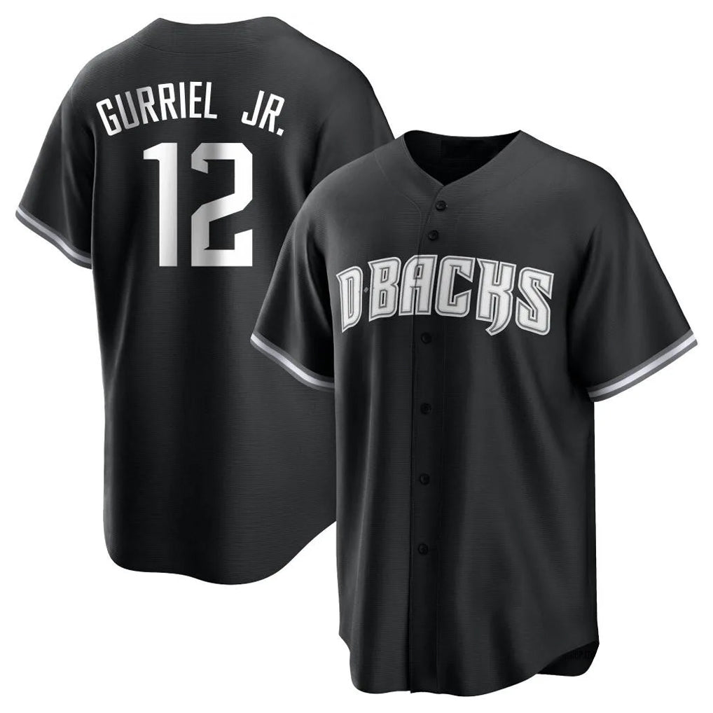 Arizona Diamondbacks #12 Lourdes Gurriel Jr Player Black FEDASGOGE Game Home Stitched Jerseys