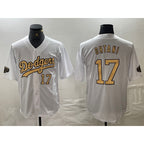 Los Angeles Dodgers #17 Shohei Ohtani Number White FEDASGOGE 2022 All Star Stitched Cool Base Jerseys