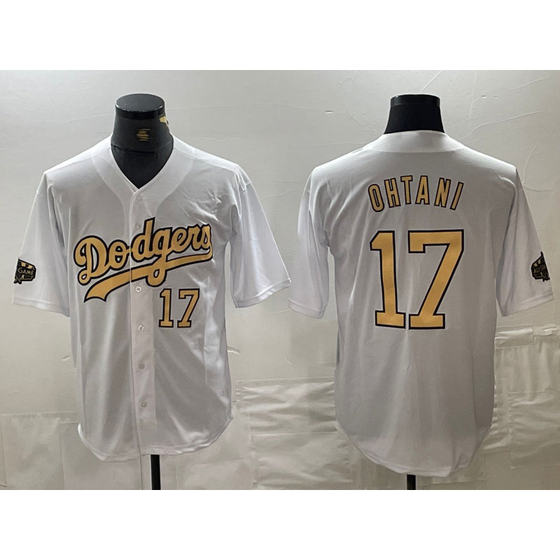 Los Angeles Dodgers #17 Shohei Ohtani Number White FEDASGOGE 2022 All Star Stitched Cool Base Jerseys