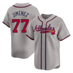 Atlanta Braves #77 Joe Jimenez Player Gray FEDASGOGE Limited Home Game Stitched Jerseys