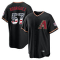 Arizona Diamondbacks #57 Eduardo Rodriguez Player Black FEDASGOGE USA 250 Fourth of July Game Home Stitched Jerseys
