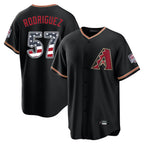 Arizona Diamondbacks #57 Eduardo Rodriguez Player Black FEDASGOGE USA 250 Fourth of July Game Home Stitched Jerseys