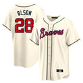 Atlanta Braves #28 Matt Olson Player Cream FEDASGOGE Home Game Stitched Jerseys