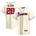 Atlanta Braves #28 Matt Olson Player Cream FEDASGOGE Home Game Stitched Jerseys