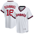 Los Angeles Angels #18 Nolan Schanuel Player White FEDASGOGE T-shirt Home Game Stitched Jerseys