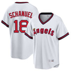 Los Angeles Angels #18 Nolan Schanuel Player White FEDASGOGE T-shirt Home Game Stitched Jerseys