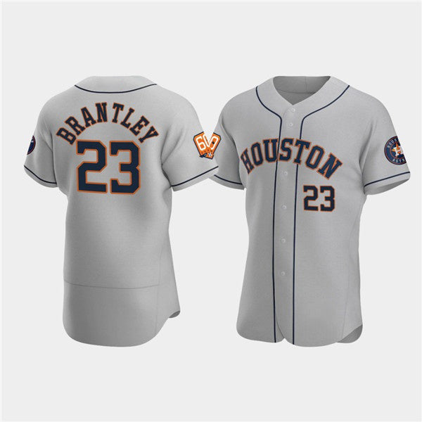 Houston Astros #23 Michael Brantley Gray FEDASGOGE 60th Anniversary Flex Base Stitched Jersey