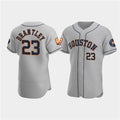 Houston Astros #23 Michael Brantley Gray FEDASGOGE 60th Anniversary Flex Base Stitched Jersey