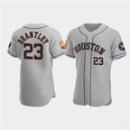 Houston Astros #23 Michael Brantley Gray FEDASGOGE 60th Anniversary Flex Base Stitched Jersey