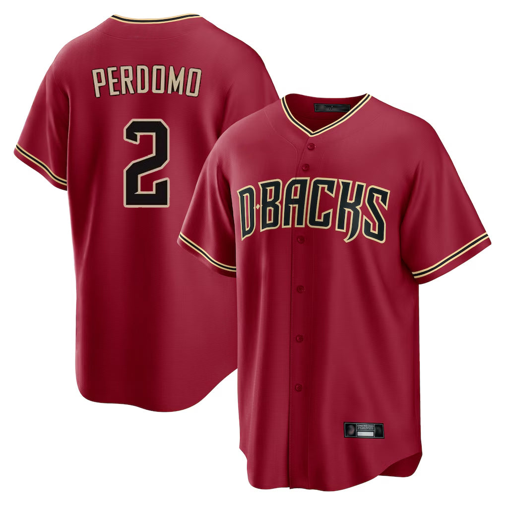 Arizona Diamondbacks #2 Geraldo Perdomo Player Red FEDASGOGE Home Game Stitched Jerseys