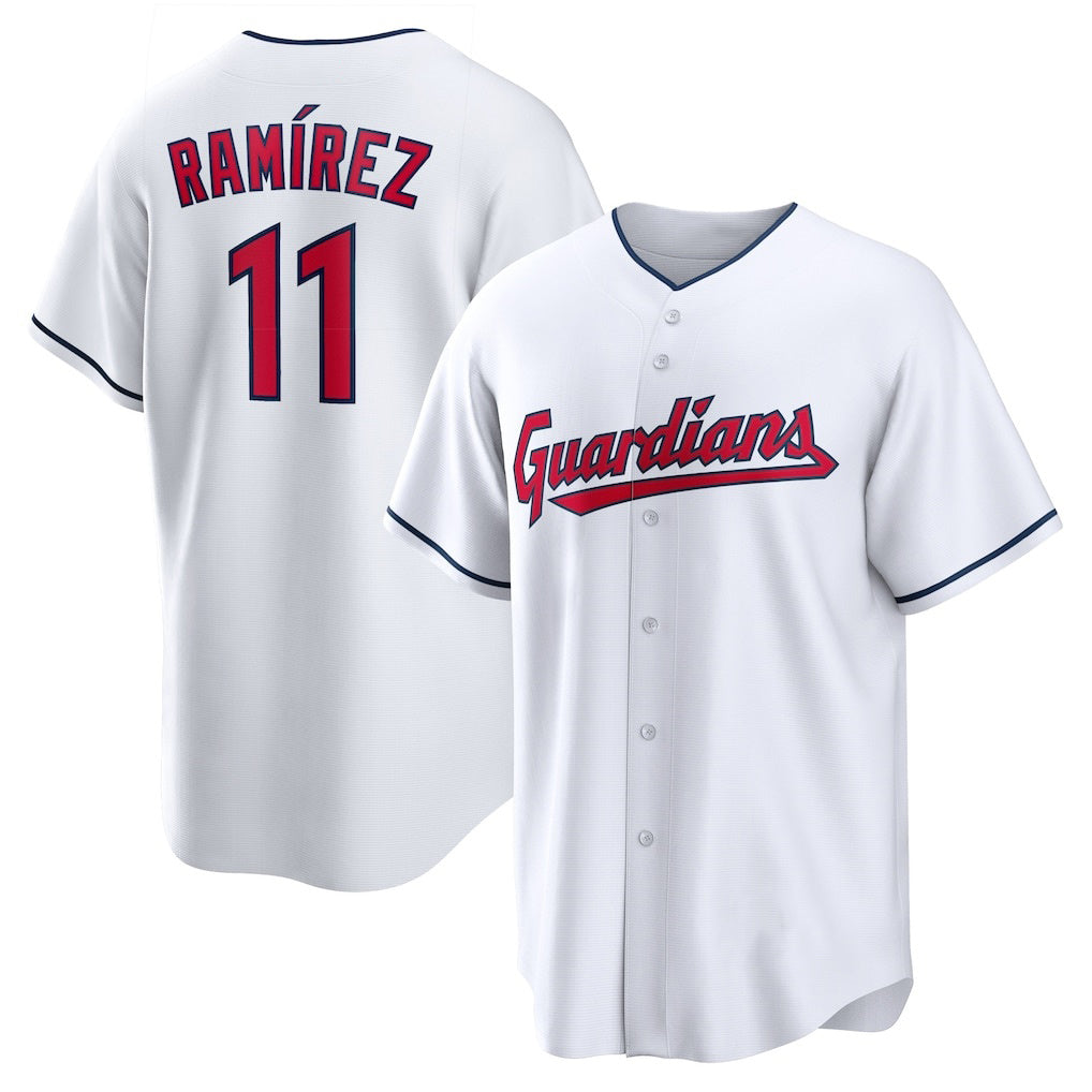 Cleveland Guardians #11 Jos¨¦ Ram¨ªrez White FEDASGOGE Replica Player Jersey