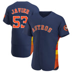Houston Astros #53 Cristian Javier Player Navy FEDASGOGE Home Limited Elite Stitched Jerseys