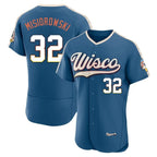 Milwaukee Brewers #32 Jacob Misiorowski Player Blue FEDASGOGE 2026 City Connect Home Limited Elite Stitched Jerseys
