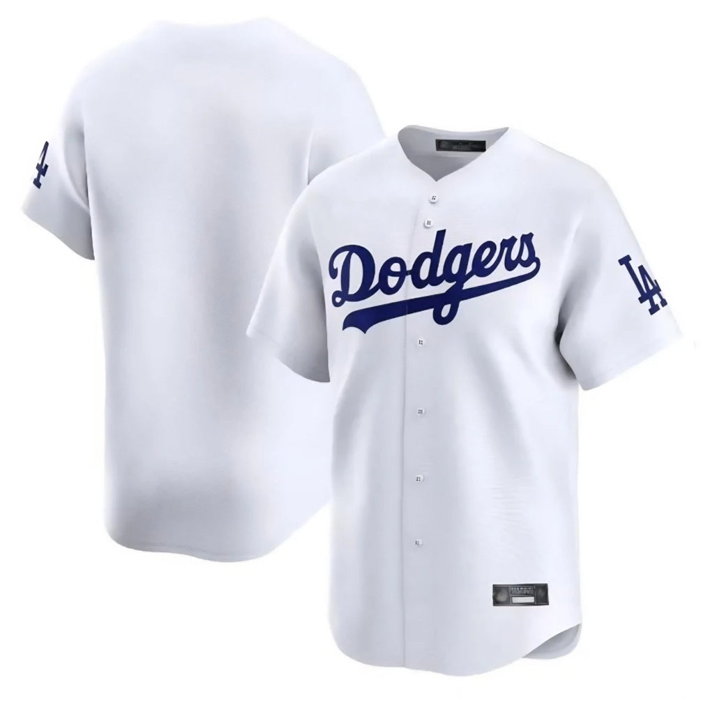 Los Angeles Dodgers Blank Player White FEDASGOGE Limited Home Stitched Jerseys