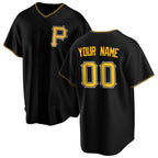 Custom Pittsburgh Pirates Black FEDASGOGE Alternate Replica Jersey