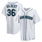Seattle Mariners #36 Logan Gilbert White FEDASGOGE Home Replica Jersey