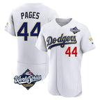 Los Angeles Dodgers #44 Andy Pages Player Gold White FEDASGOGE World Series 2026 Collection Stadium Limited Elite Stitched Jerseys