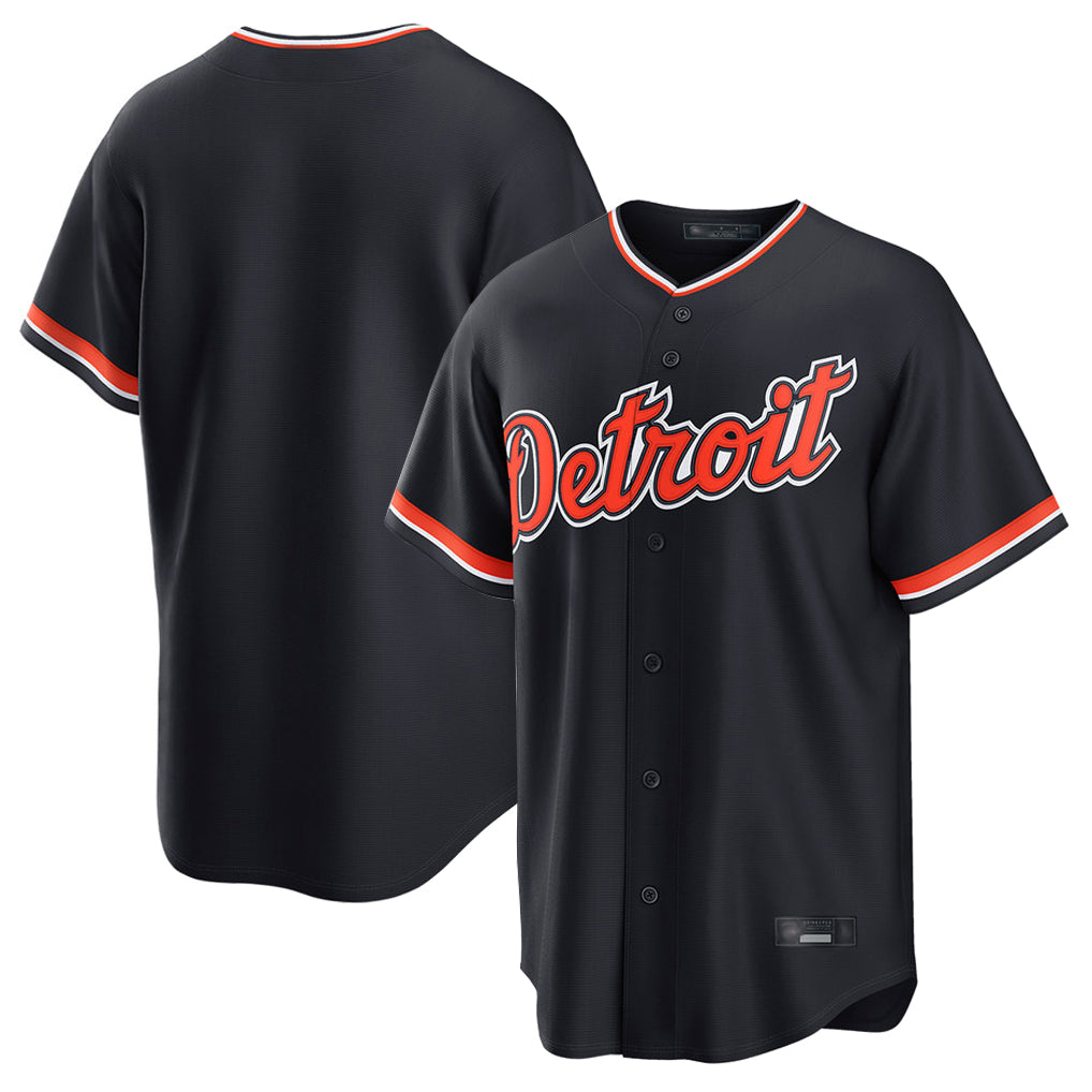 Detroit Tigers Blank Player Navy FEDASGOGE Home Game Stitched Jerseys