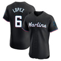 Miami Marlins #6 Otto Lopez Player Black FEDASGOGE Vapor Home Limited Elite Stitched Jerseys
