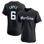 Miami Marlins #6 Otto Lopez Player Black FEDASGOGE Vapor Home Limited Elite Stitched Jerseys