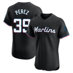 Miami Marlins #39 Eury Perez Player Black FEDASGOGE Vapor Home Limited Elite Stitched Jerseys