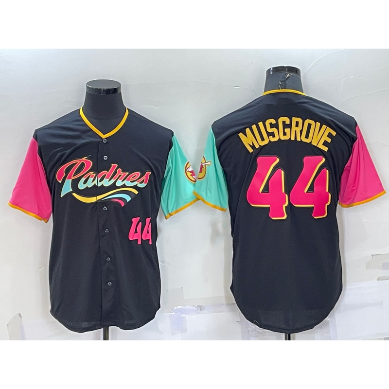 San Diego Padres #44 Joe Musgrove Number Black FEDASGOGE 2022 City Connect Cool Base Stitched Jersey
