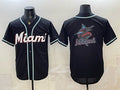 Miami Marlins Team Big Logo 2026 Fashion Replica Black FEDASGOGE Out Stitched Jersey