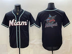Miami Marlins Team Big Logo 2026 Fashion Replica Black FEDASGOGE Out Stitched Jersey