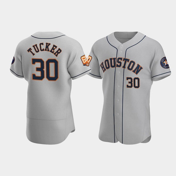 Houston Astros #30 Kyle Tucker Gray FEDASGOGE 60th Anniversary Flex Base Stitched Jersey