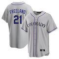 Colorado Rockies #21 Kyle Freeland Player Gray FEDASGOGE Game Home Stitched Jerseys