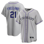 Colorado Rockies #21 Kyle Freeland Player Gray FEDASGOGE Game Home Stitched Jerseys