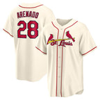 St. Louis Cardinals #28 Nolan Arenado Cream FEDASGOGE Alternate 2 Replica Jersey