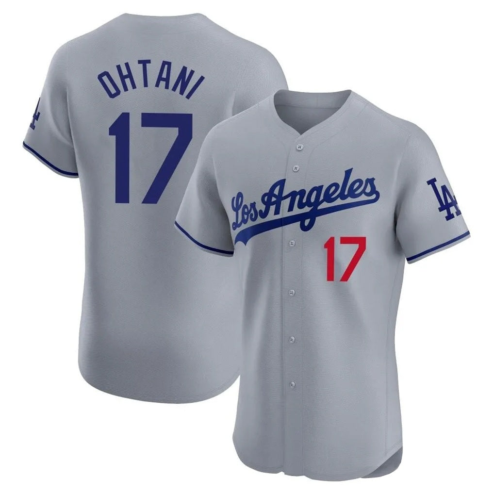 Los Angeles Dodgers #17 Shohei Ohtani Player Gray FEDASGOGE Limited Elite Home Stitched Jerseys