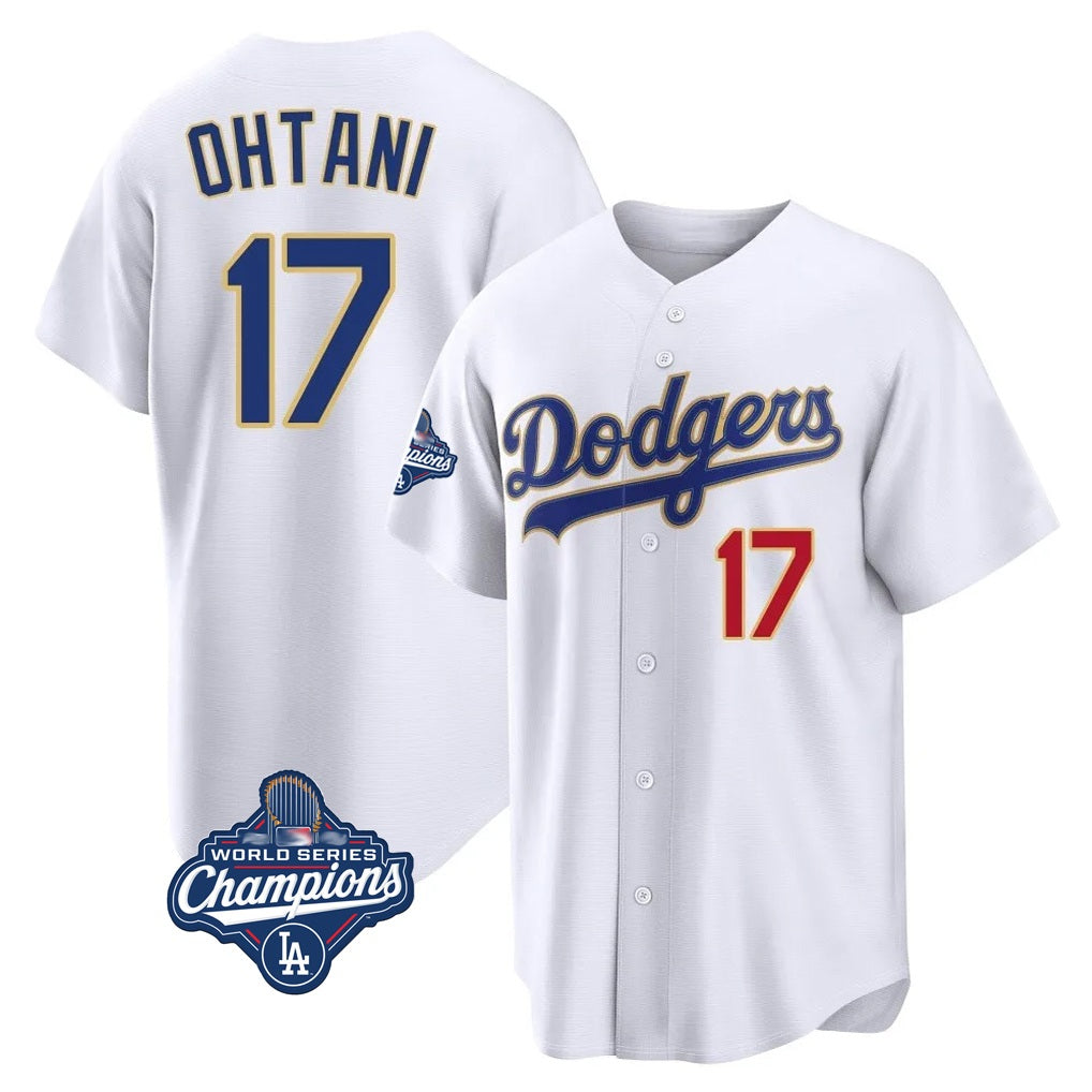Los Angeles Dodgers #17 Shohei Ohtani Player Gold White FEDASGOGE World Series Meet 2026 Collection Stadium Limited Stitched Jerseys